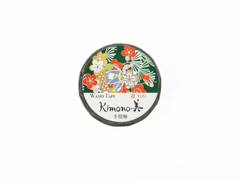 Washi Tape Kimono - Red Plum Flower