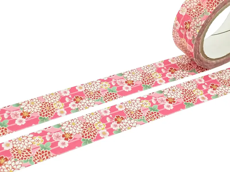 Washi Tape Kimono - Pink Chrysanthemum