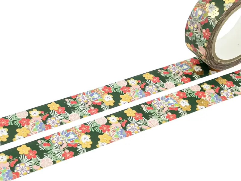 Washi Tape Kimono - Red Plum Flower