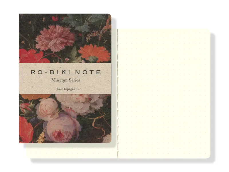 Yamamoto Robiki Wax Cover Notebook Passport Size Flower