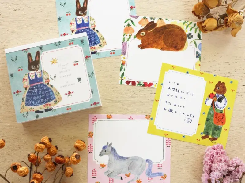 Aiko Fukawa Memo Pad - Flower And Animals