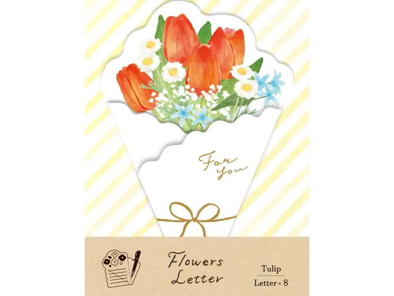 Furukawa Bouquet Die Cut Mini Letter Set - Tulips