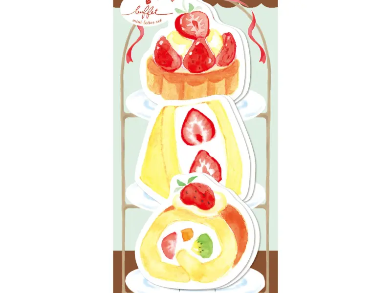 Furukawa Die Cut Letter Set With Envelopes Strawberry Buffet - Berry Cake