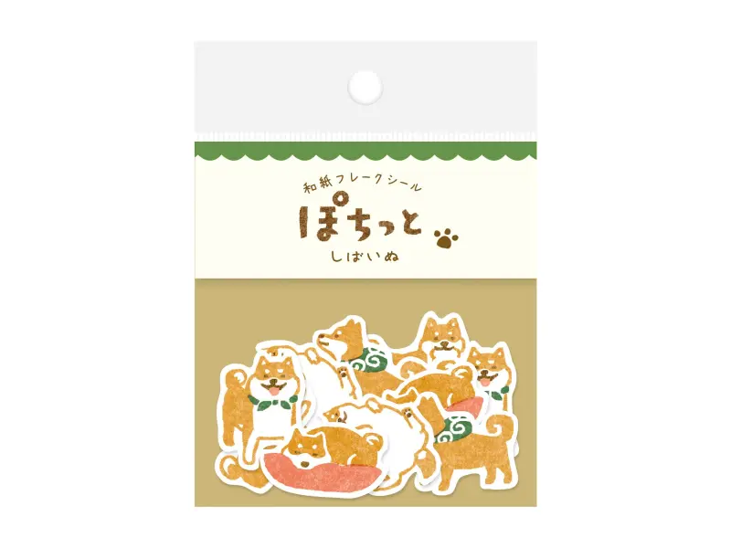 Furukawa Paper Flake Stickers - Shiba Inu
