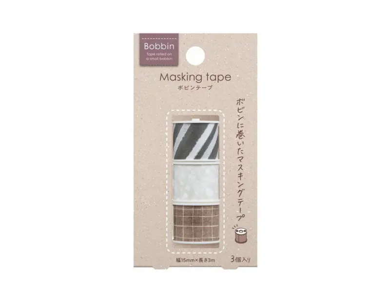 Kokuyo | Bobbin Washi Tape Set of 3 - Natural