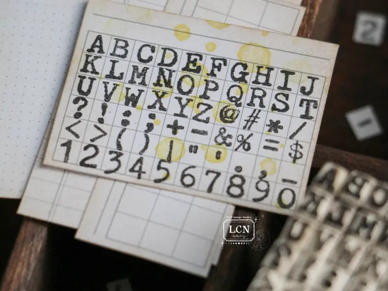 LCN DIY Mini Rubber Stamp Set - Antique Typewriter Alphabets
