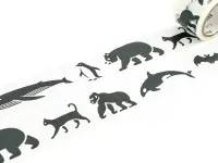 MT Fab washi Tape - Black Animals