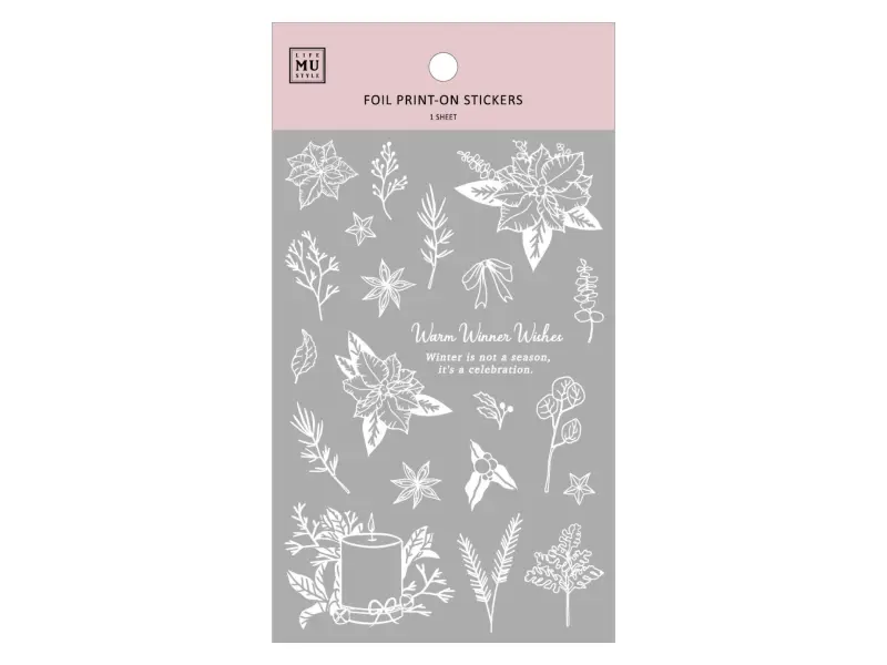 MU | Gold Foil Rub-On Transfer Stickers Winter Limited Edition - Candlelight