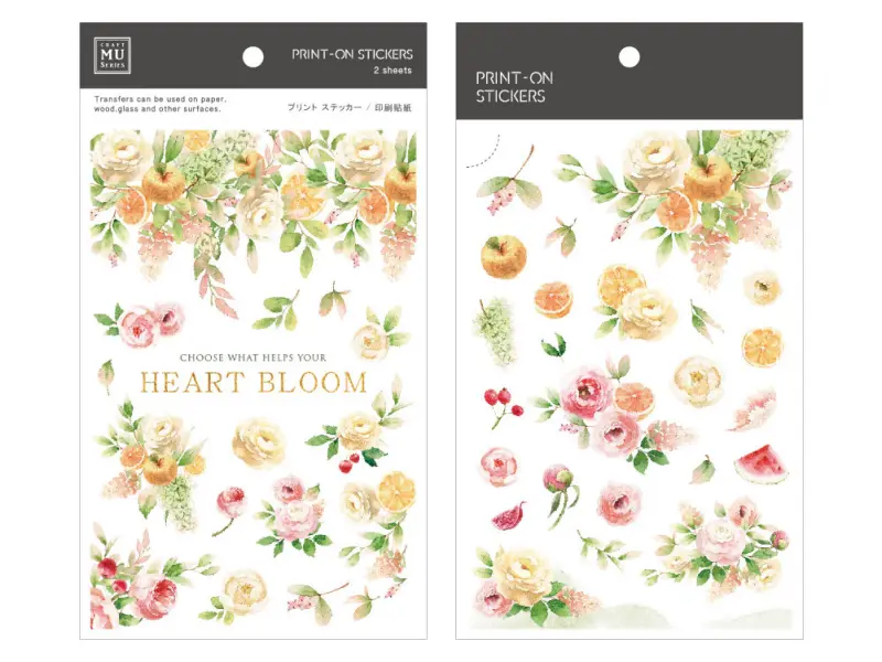 MU | Print-On Stickers - Heart Blooms