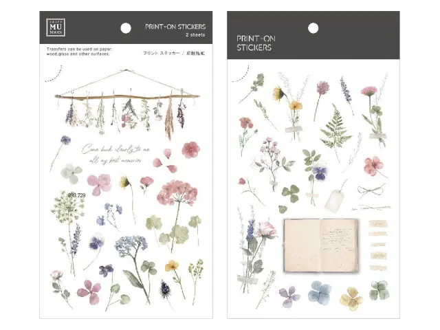 MU Print-On Transfer Stickers 194 - Flower Memoirs