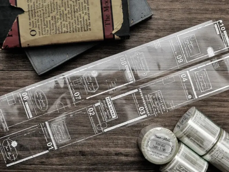 Miao Stelle Glossy PET Tape - Vintage Label 3 (White)