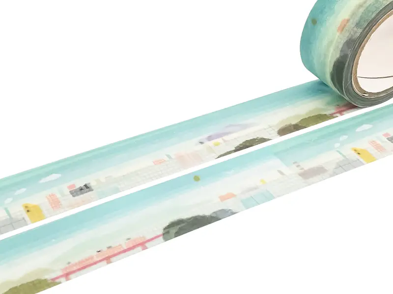Saien x Miki Tamura | Washi Tape Chigiri-e Style - City Scenery