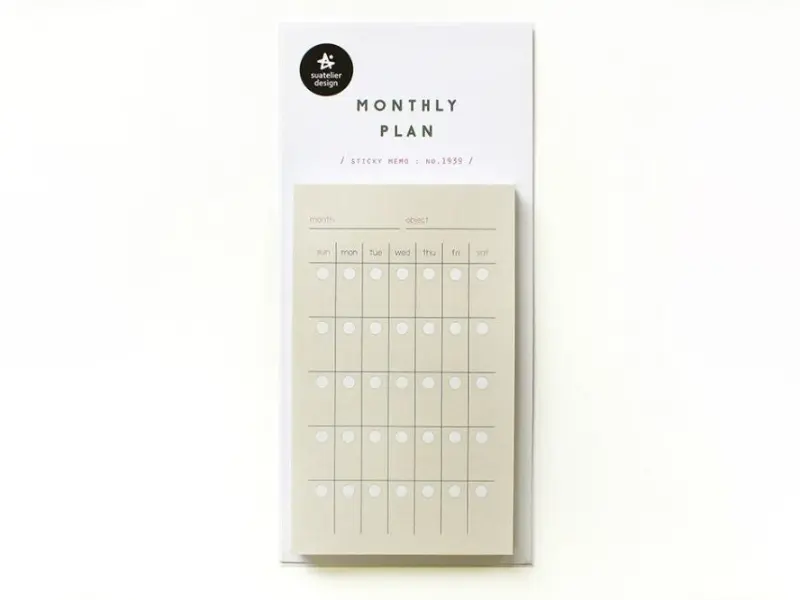 Sticky Memo Monthly Plan - No.1939