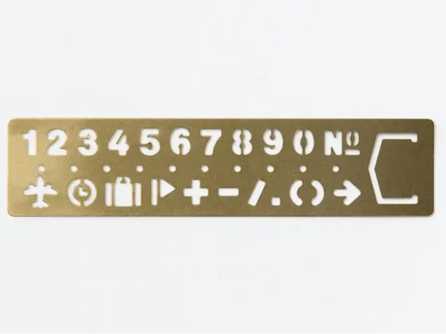 Brass Bookmark Template Numbers