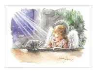 Winter Postcard - Angel And Cat