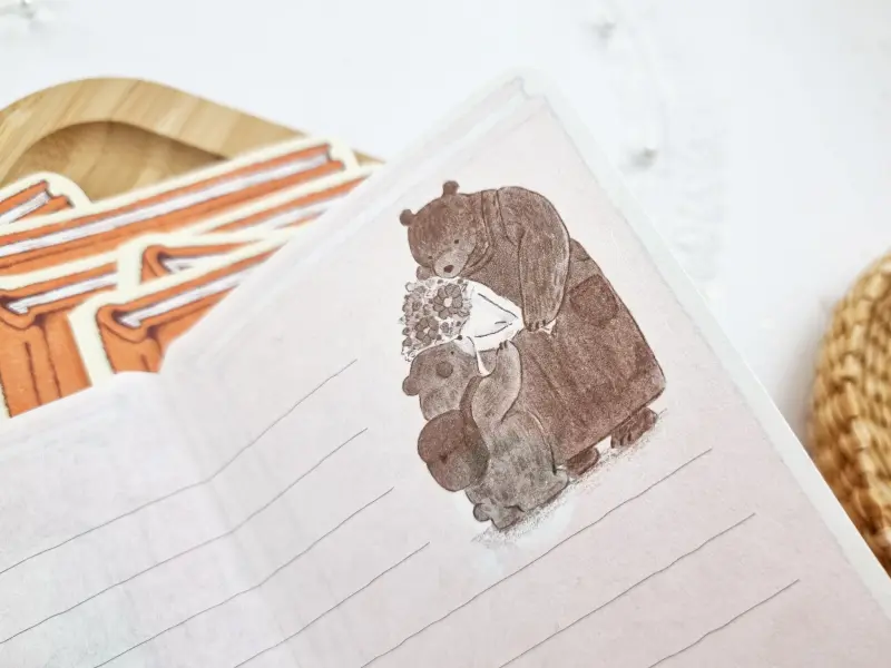 Furukawa Mini Letter Paper Set Picture Book - Bear Flower Shop