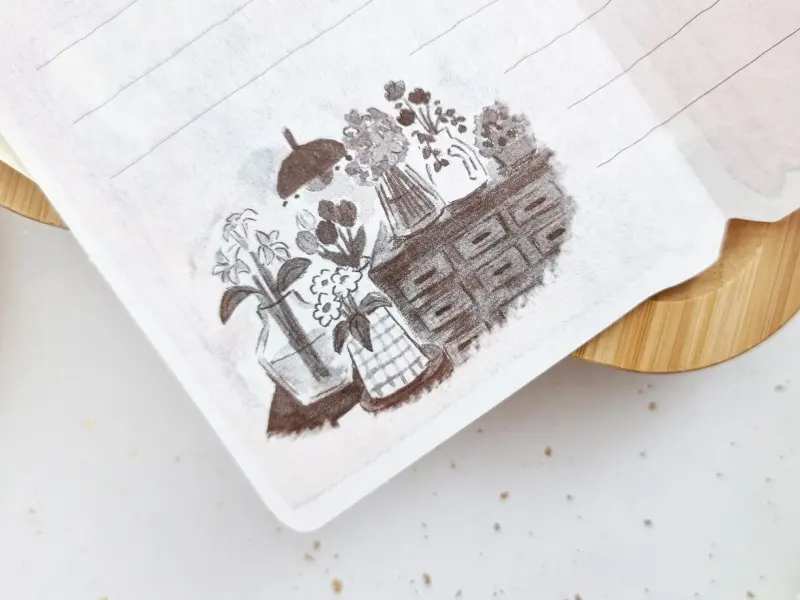 Furukawa Mini Letter Paper Set Picture Book - Bear Flower Shop