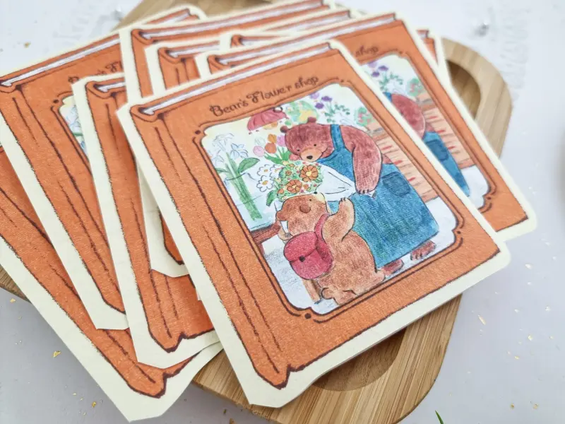 Furukawa Mini Letter Paper Set Picture Book - Bear Flower Shop
