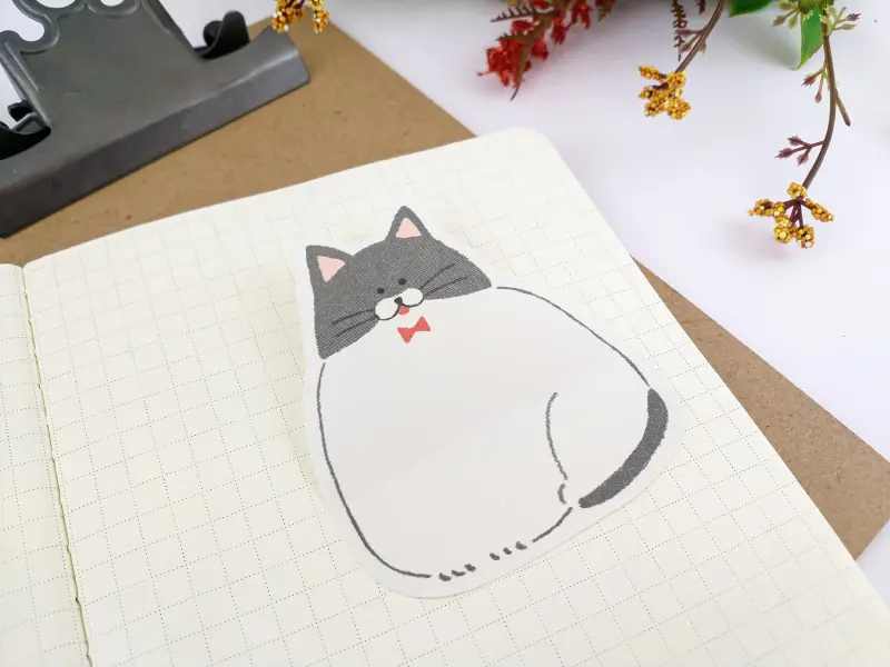 Furukawa Paper Sticky Notes - Tuxedo cat