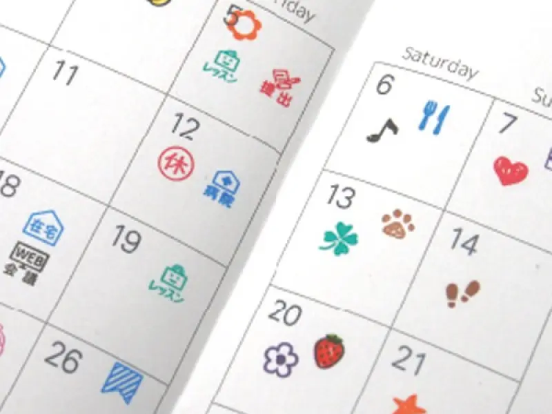Kodomo no Kao Pochitto6 Push-Button Stamp - Schedule Book