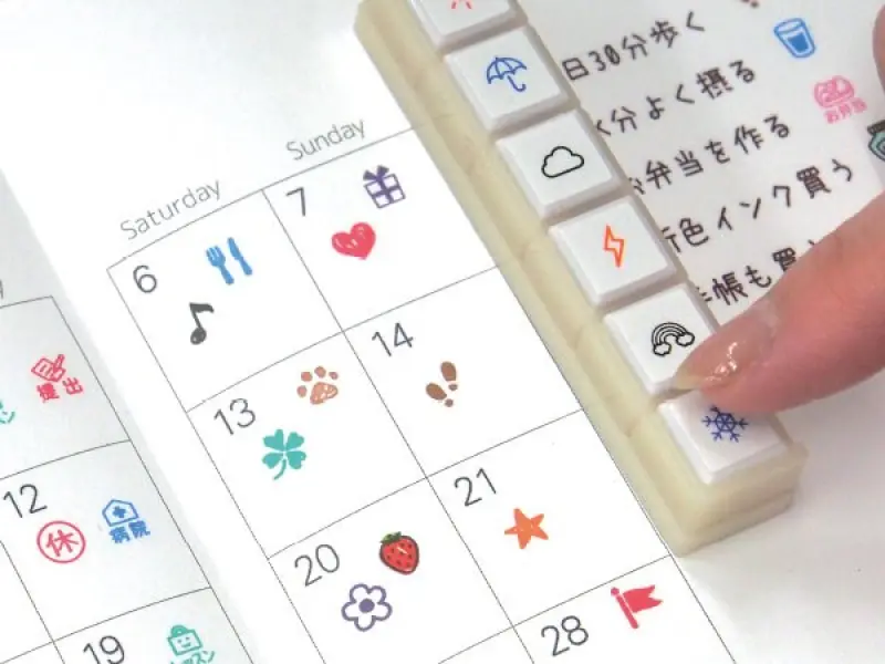 Kodomo no Kao Pochitto6 Push-Button Stamp - Simple Mark