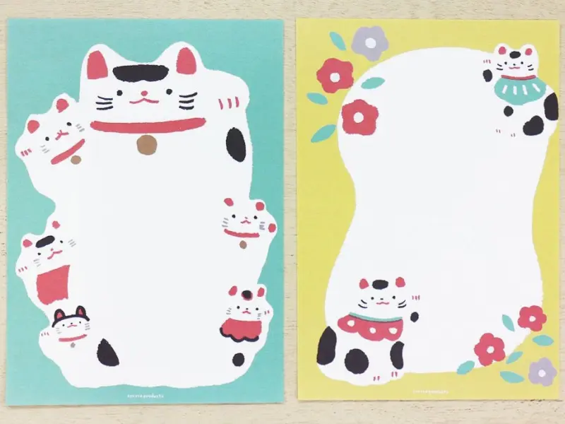 Masao Takahata Letter Paper - Happy Lucky Cat