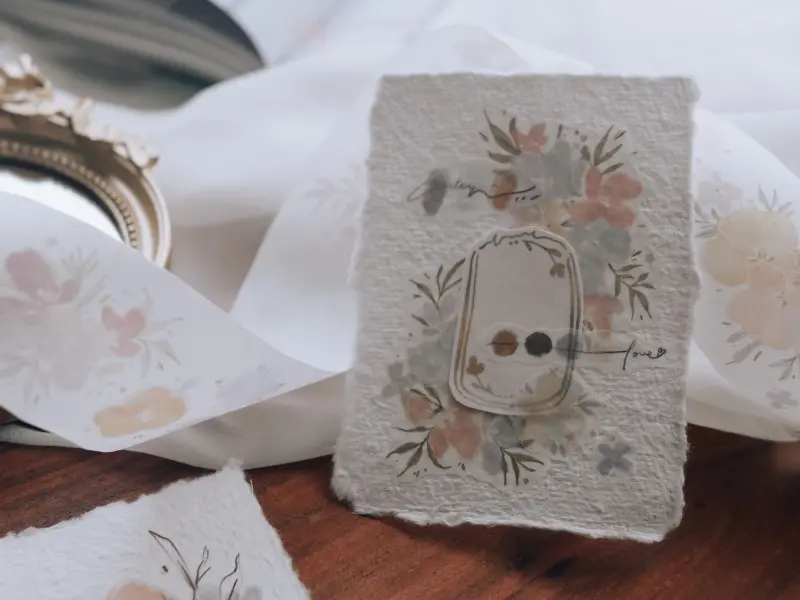 Meow Illustration Washi Tape Floral - Candy Candy