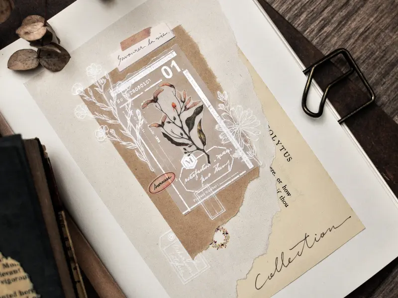 Miao Stelle Glossy PET Tape - Vintage Label 3 (White)