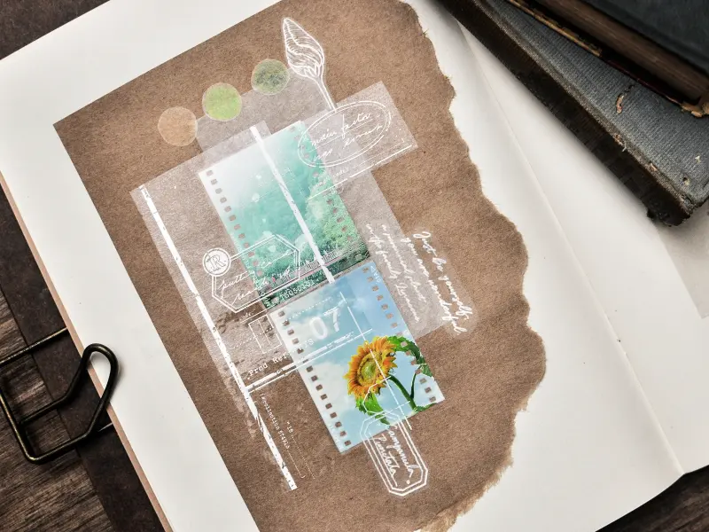 Miao Stelle Glossy PET Tape - Vintage Label 3 (White)