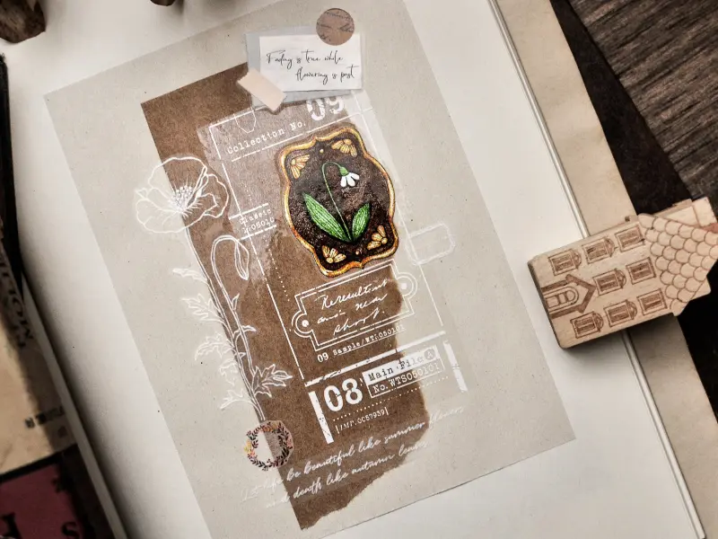 Miao Stelle Glossy PET Tape - Vintage Label 3 (White)