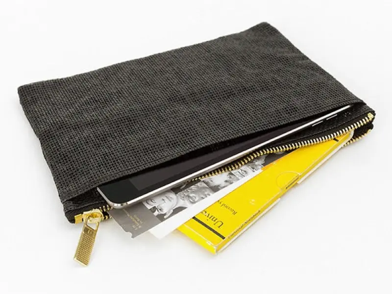 Midori Pulp Paper Cord Pen Pouch - Black