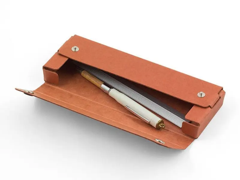Midori Pulp Pasco Pen Case - Brick Red