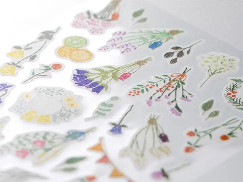 Midori Stickers Marché - Dried Flowers