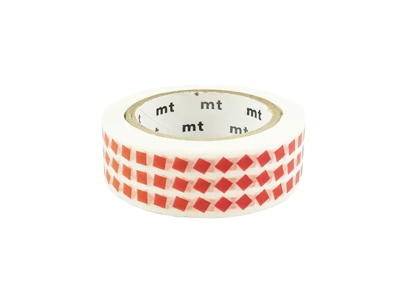 MT Deco Washi Tape - Roll Square Red