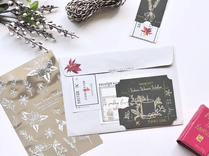 MU | Gold Foil Rub-On Transfer Stickers Winter Limited Edition - Candlelight