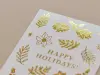 MU | Gold Foil Rub-On Transfer Stickers Winter Limited Edition - Happy Holidays!