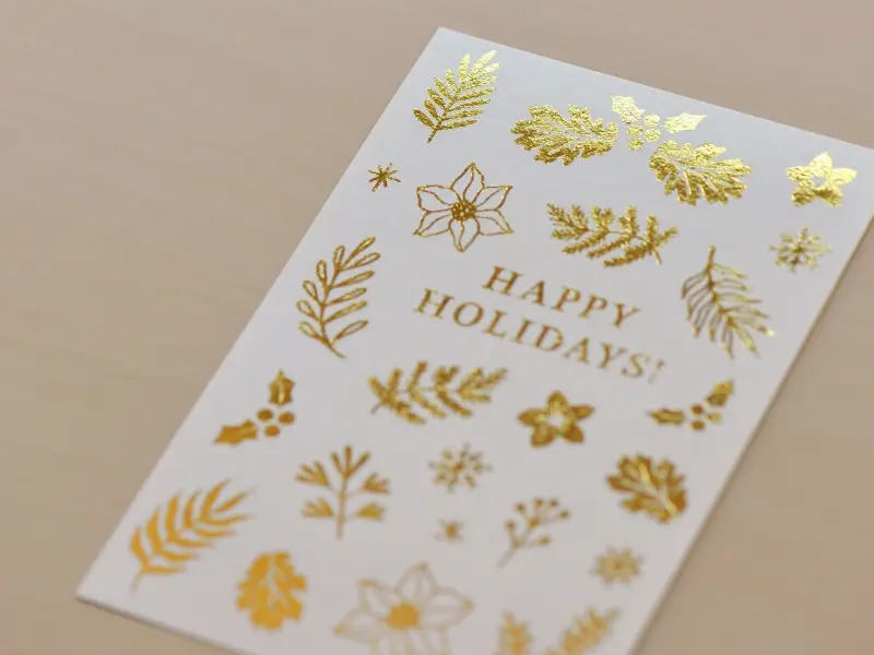 MU | Gold Foil Rub-On Transfer Stickers Winter Limited Edition - Happy Holidays!
