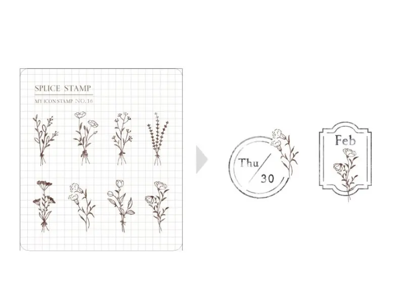 MU | Icon Stamp Flower Bouquet - No.16