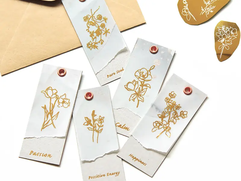 MU | Gold Foil Rub-On Transfer Sticker - 01