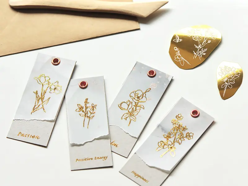 MU | Gold Foil Rub-On Transfer Sticker - 01