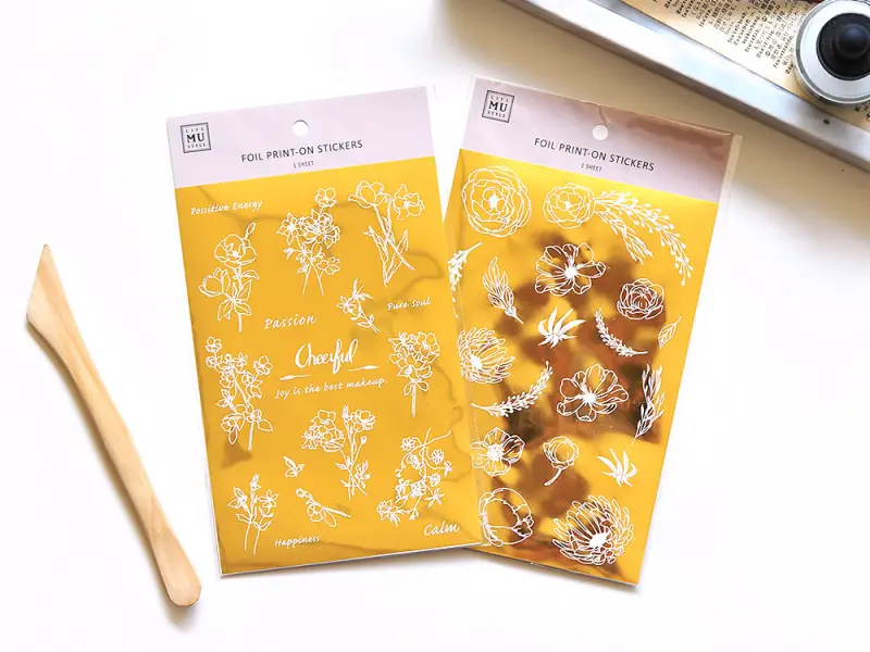 MU | Gold Foil Rub-On Transfer Sticker - 01