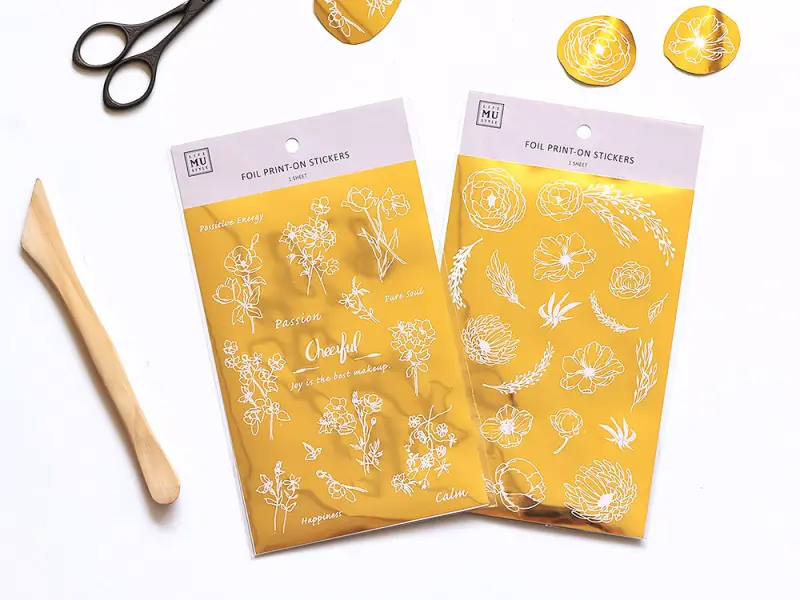 MU | Gold Foil Rub-On Transfer Sticker - 01