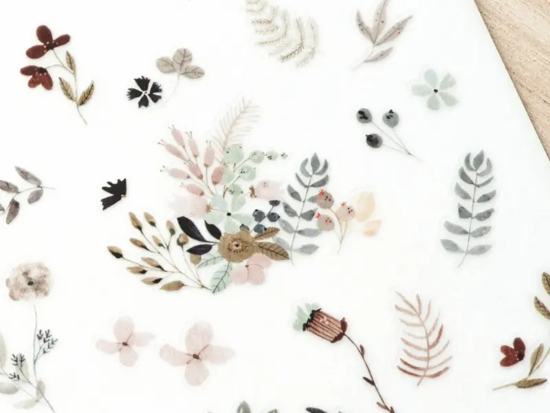MU Print-On Transfer Stickers 202 - Folk Flowers