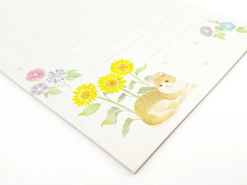 Letter Set With Envelopes Embossed - Cat In The Garden