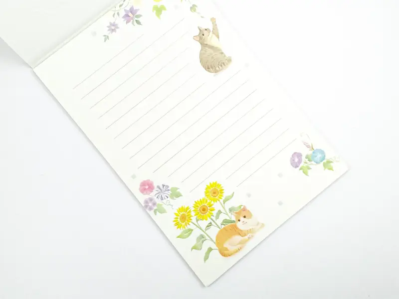 Letter Set With Envelopes Embossed - Cat In The Garden