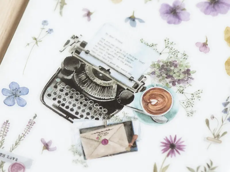 Pre-Order MU Print-On Transfer Stickers 214 - Typewriter