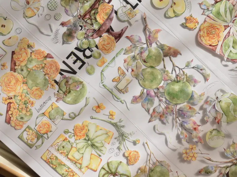 Pre-Order Xiaobaijia Clear PET Tape - Fresh Green Apples