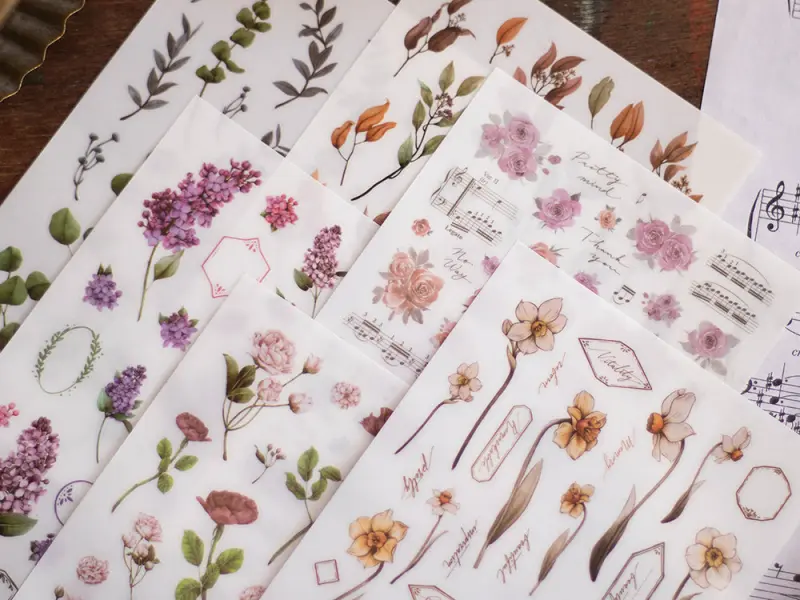 Print-On Transfer Stickers 6 Sheets  - Spring Flowers