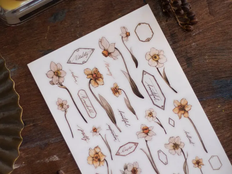 Print-On Transfer Stickers 6 Sheets  - Spring Flowers