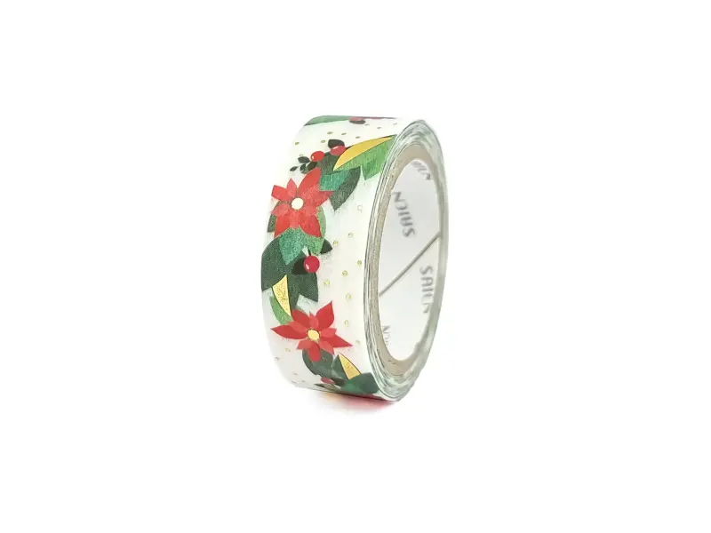 Saien | Christmas Washi Tape - Flower Wreath